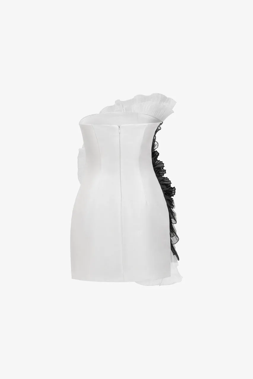 Futuristic Artistic Black & White Ruffle Mini Dress sold by Kalisa product image thumbnail 4
