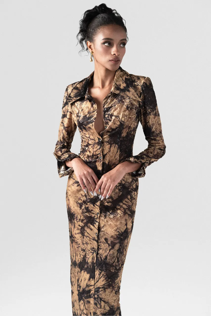 Rule Brown-spot Maxi Dress sold by Kalisa product image thumbnail 5