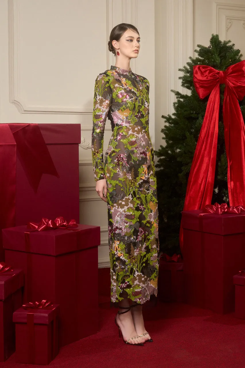 Virtuoso Mesh Sequin Bodycon Maxi Dress sold by Kalisa product image thumbnail 4