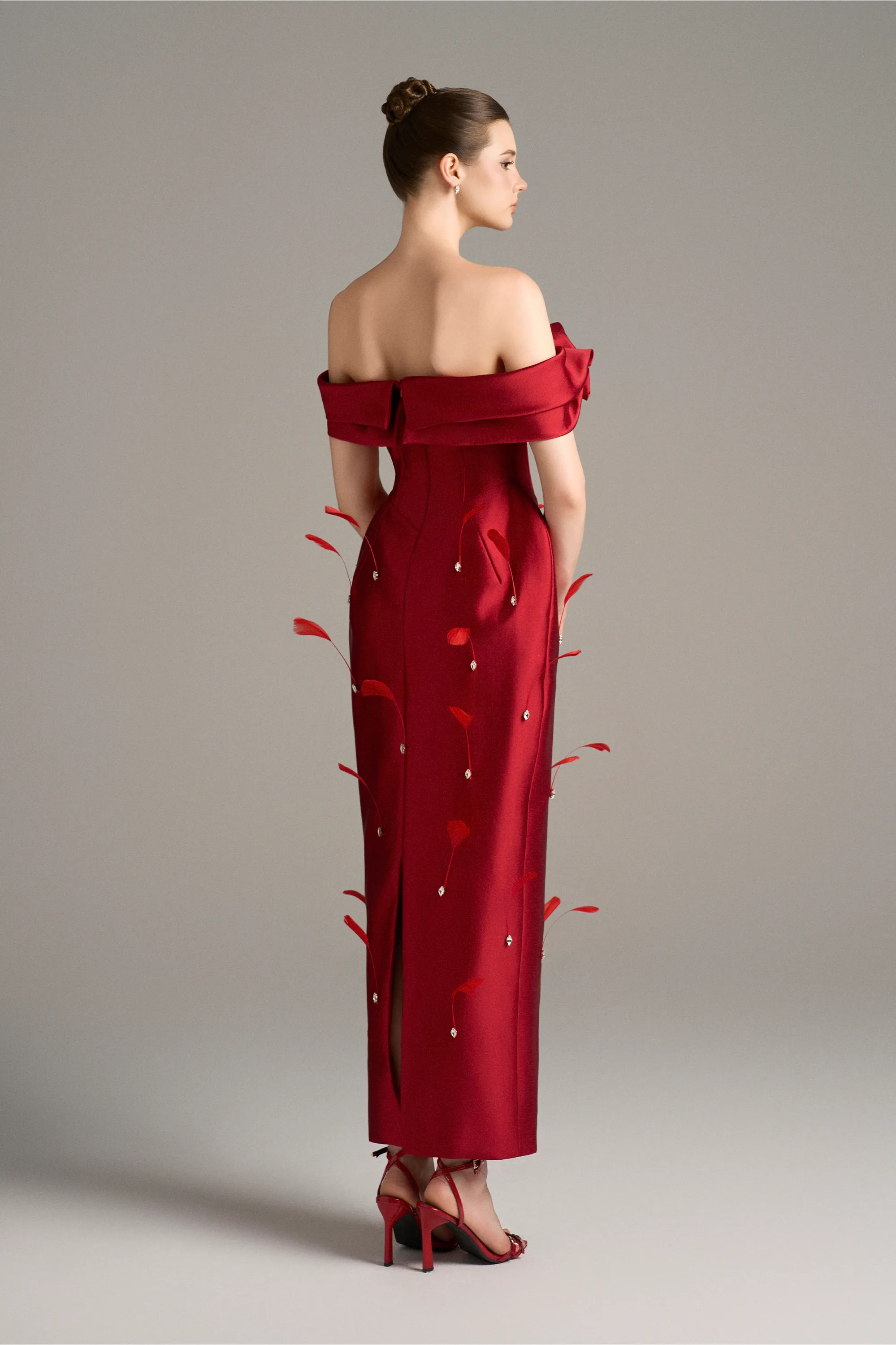 Peony Off Shoulder 3D Petal Detail Maxi Dress sold by Kalisa product image thumbnail 2