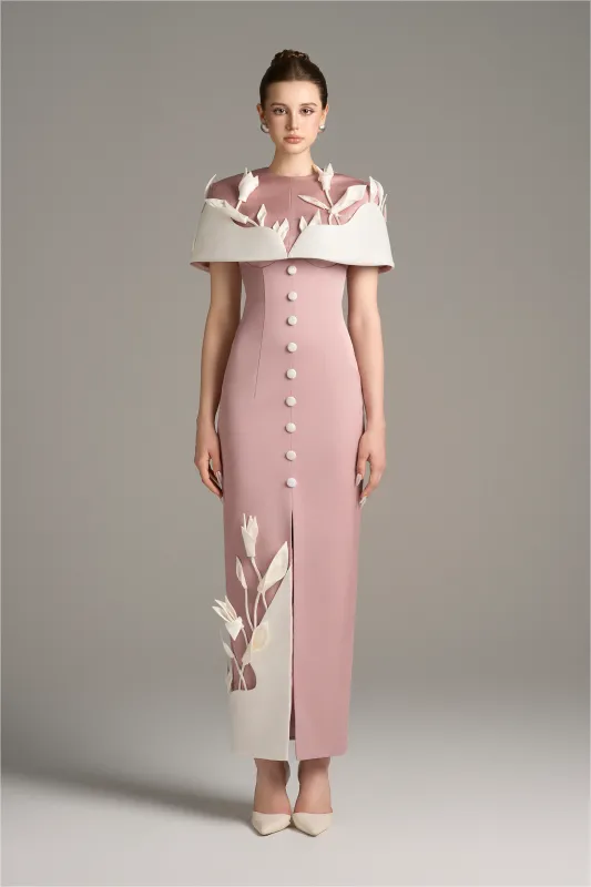 Contrast Dual Style 3D White Floral Maxi Dress sold by Kalisa