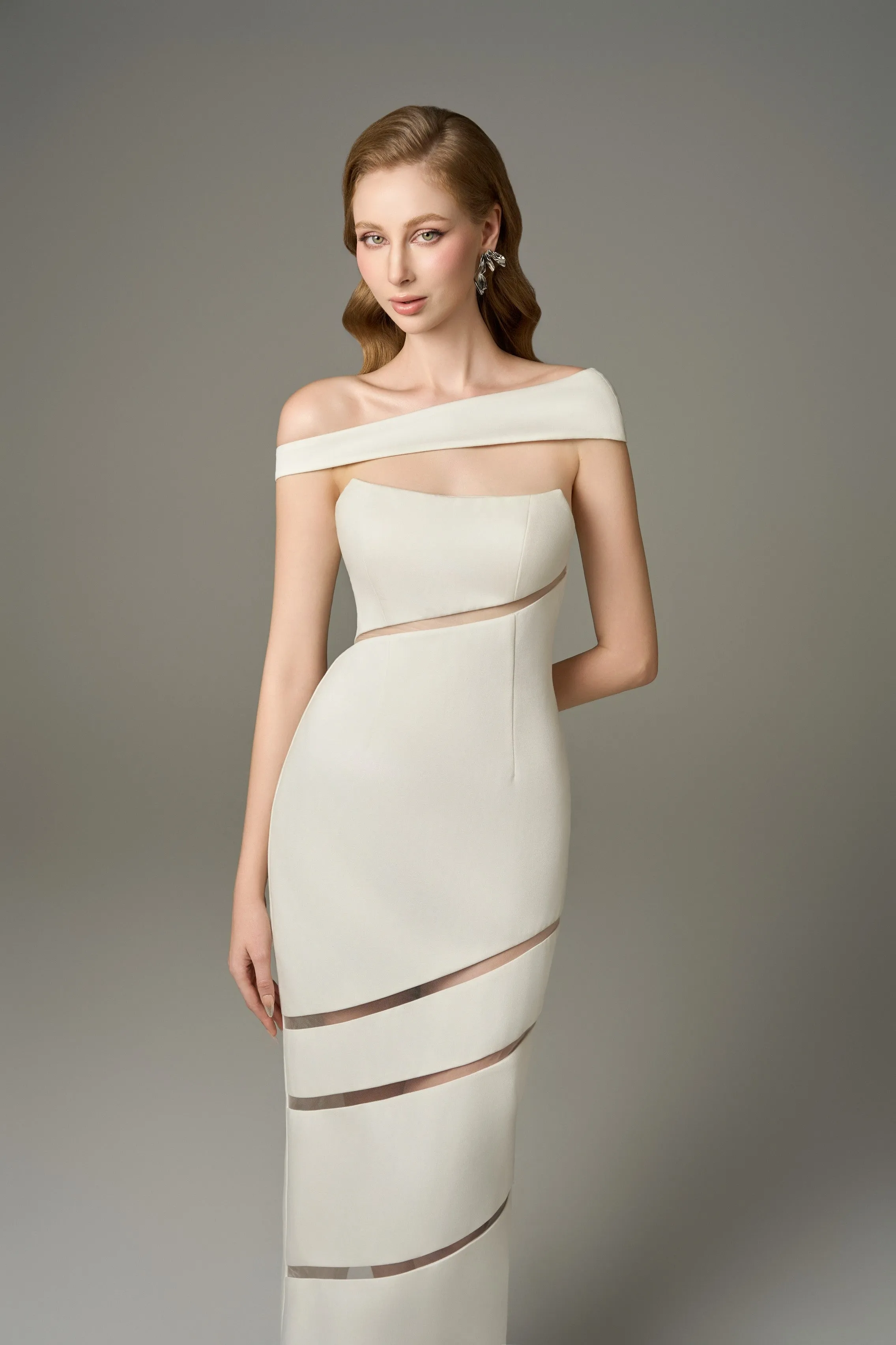 Serene Off Shoulder One-Sleeve Cut Out Maxi Dress sold by Kalisa product image thumbnail 3