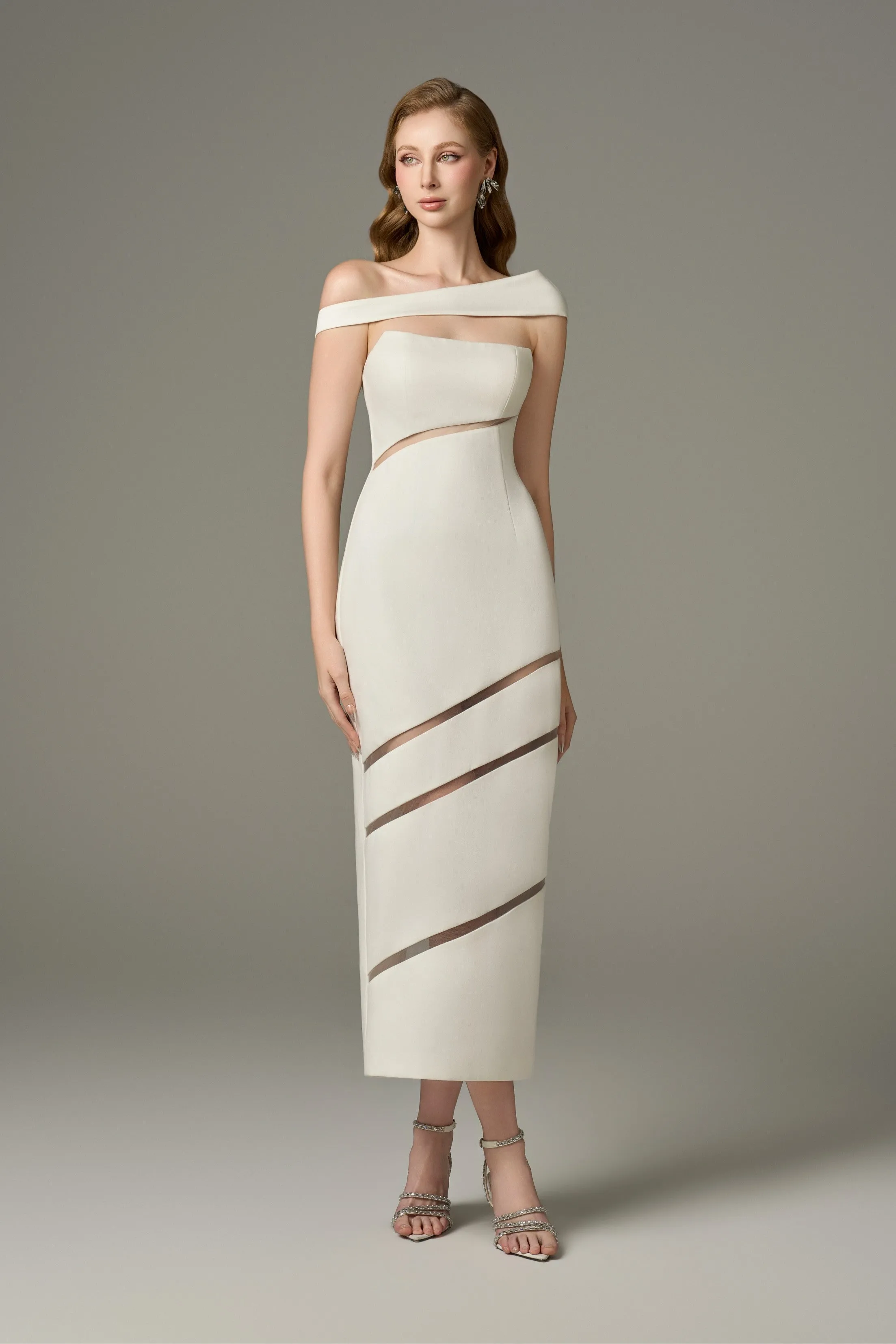 Serene Off Shoulder One-Sleeve Cut Out Maxi Dress sold by Kalisa