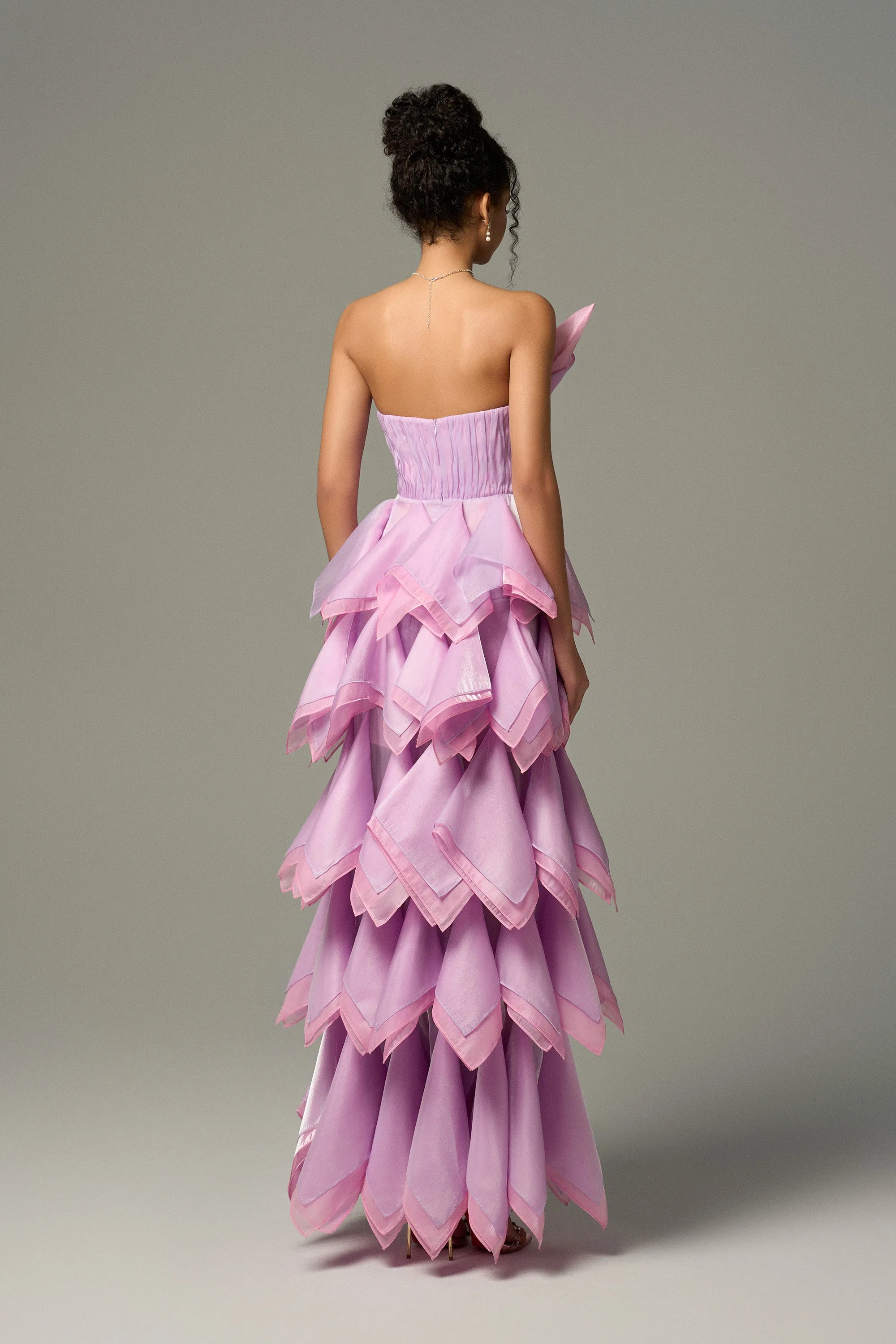 Liliana Strapless Structured Waist Details Ruffled Maxi Dress sold by Kalisa product image thumbnail 2