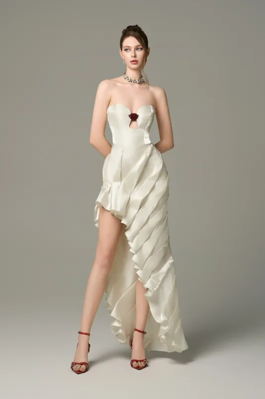 Lunara Thigh-High Slit Asymmetrical And Draped Maxi Dress sold by Kalisa