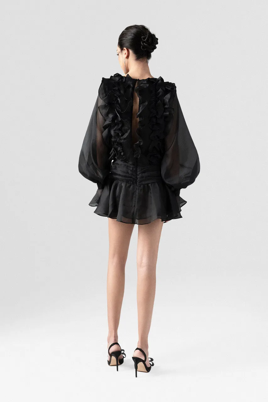 Progressive Puff Sleeve Open Back Mini Dress sold by Kalisa product image thumbnail 3