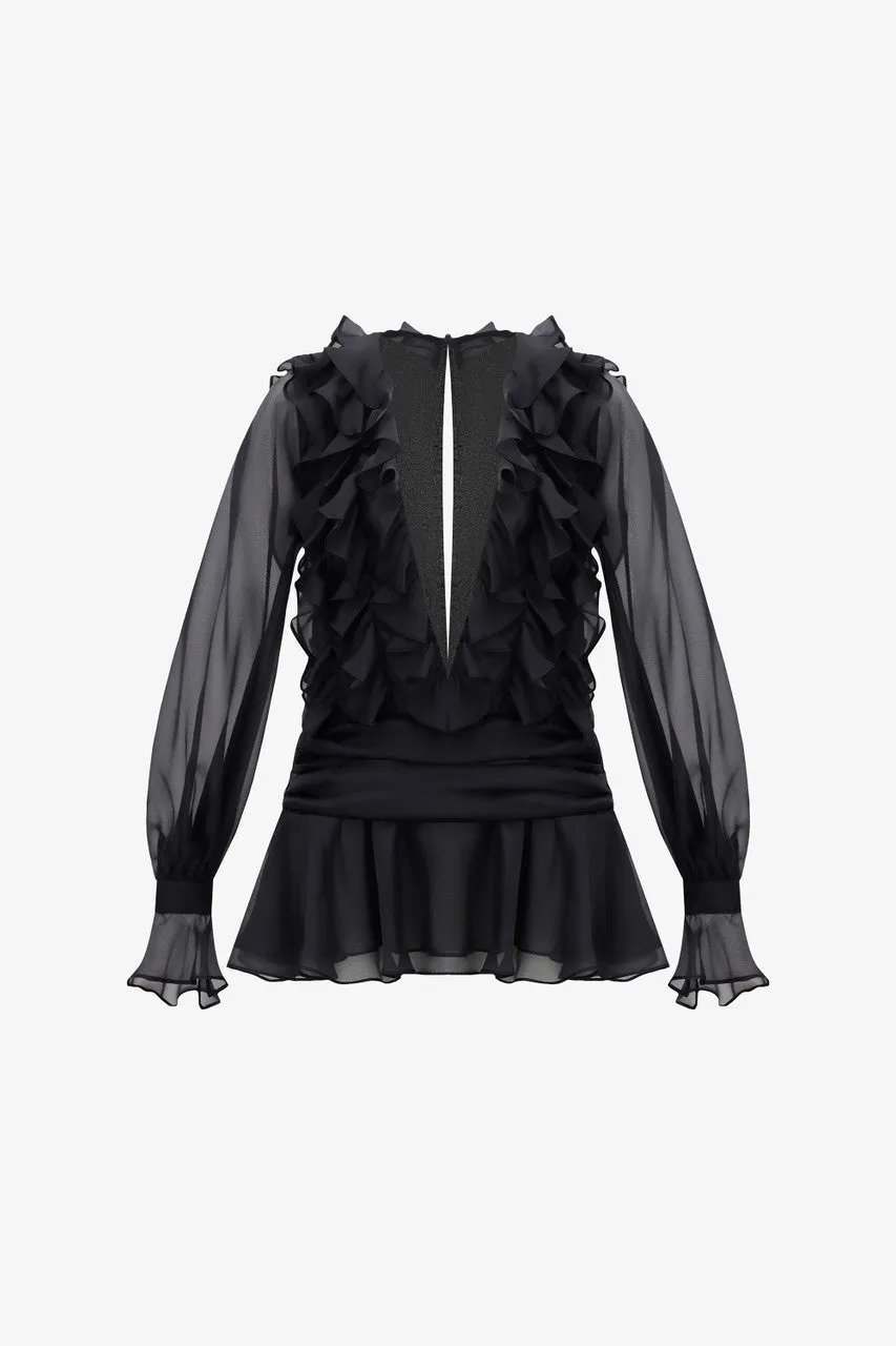 Progressive Puff Sleeve Open Back Mini Dress sold by Kalisa product image thumbnail 2