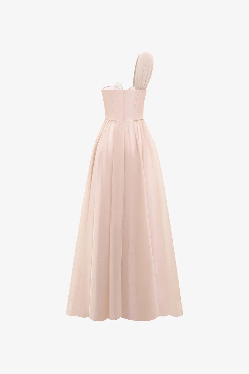 Nostalgia One-Shoulder Floral Appliqué Gown sold by Kalisa product image thumbnail 4
