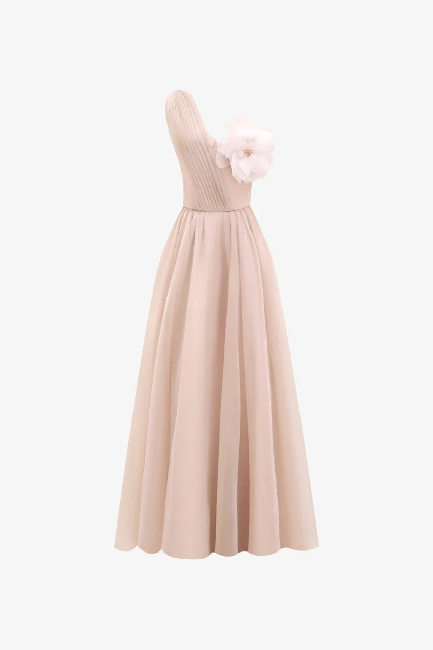 Nostalgia One-Shoulder Floral Appliqué Gown sold by Kalisa product image thumbnail 2