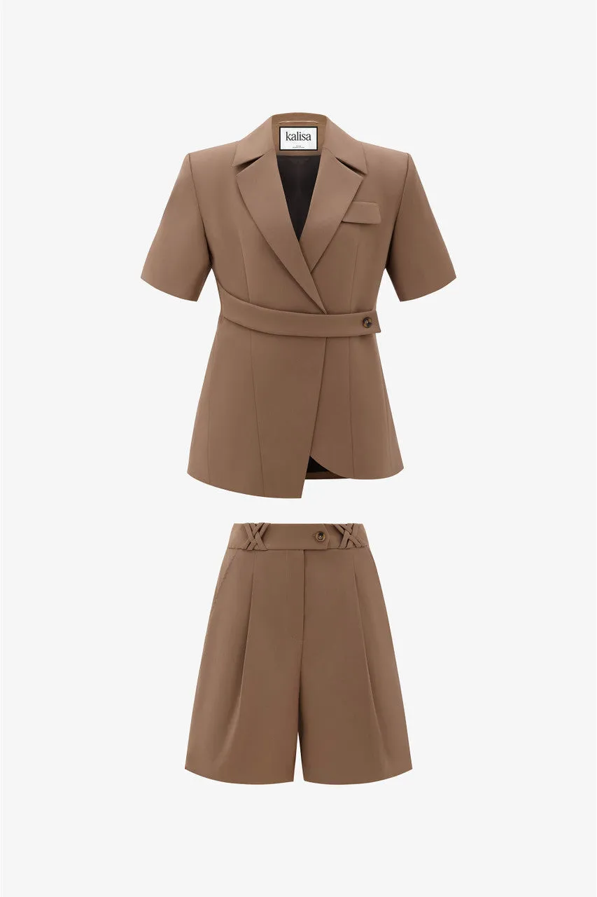 Tailored Short-Sleeve Blazer Short Menswear-Style Pants sold by Kalisa product image thumbnail 2