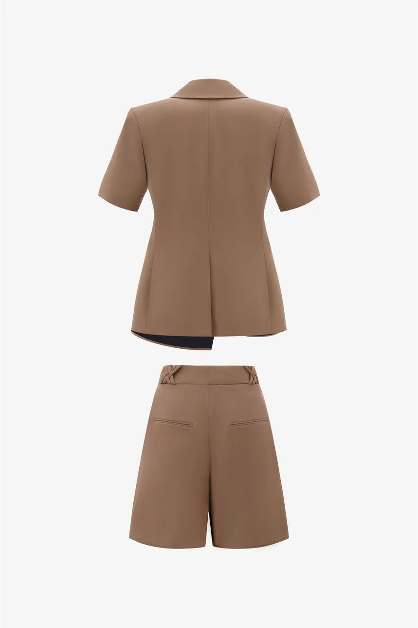 Tailored Short-Sleeve Blazer Short Menswear-Style Pants sold by Kalisa product image thumbnail 4