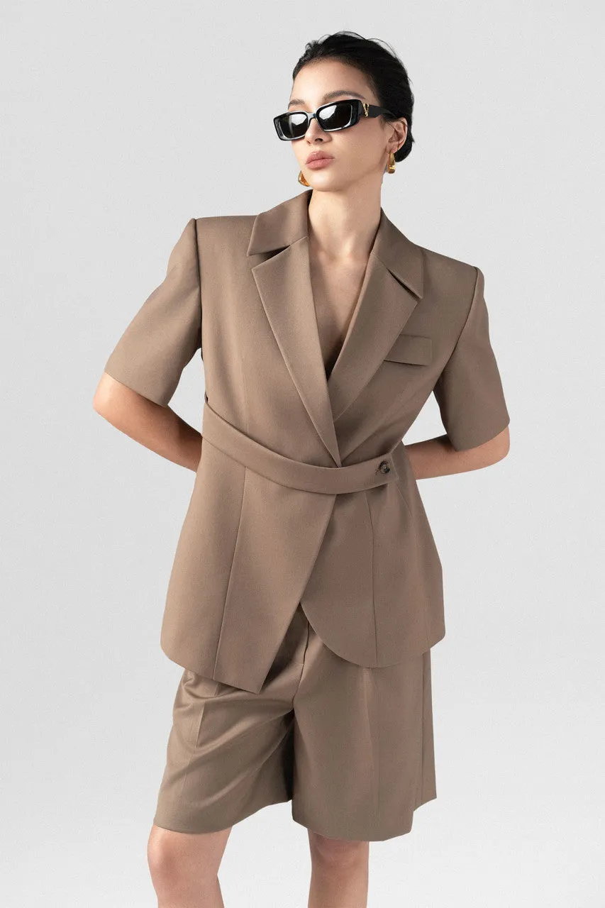 Tailored Short-Sleeve Blazer Short Menswear-Style Pants sold by Kalisa product image thumbnail 5