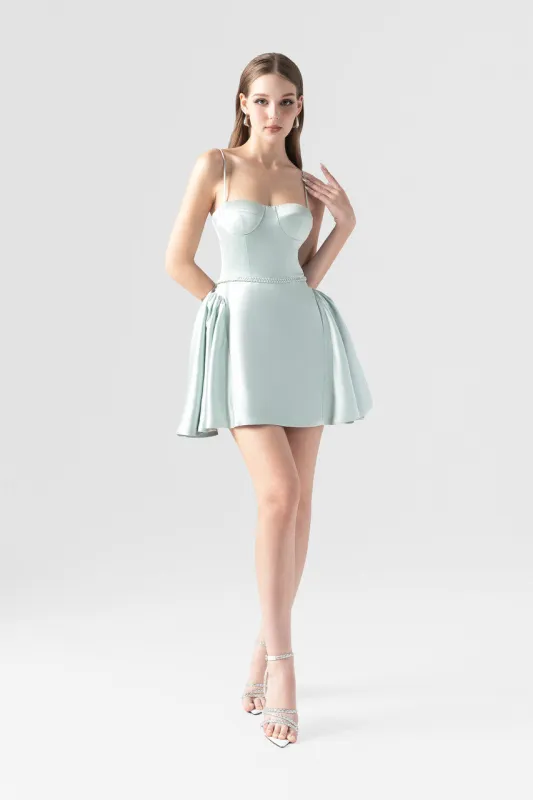 Breeze Woven Tie Waist Flared Silk Dress sold by Kalisa