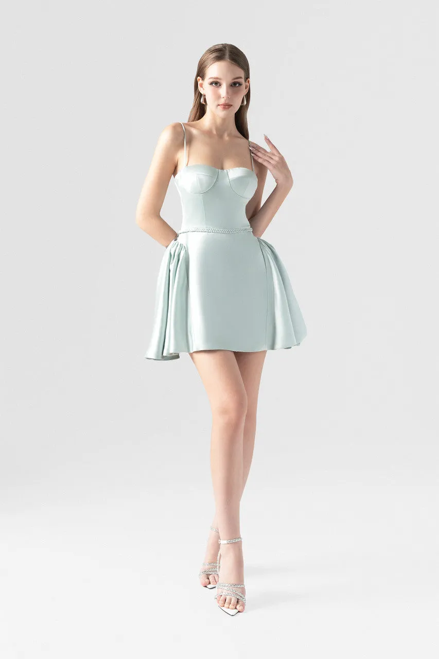 Breeze Woven Tie Waist Flared Silk Dress sold by Kalisa