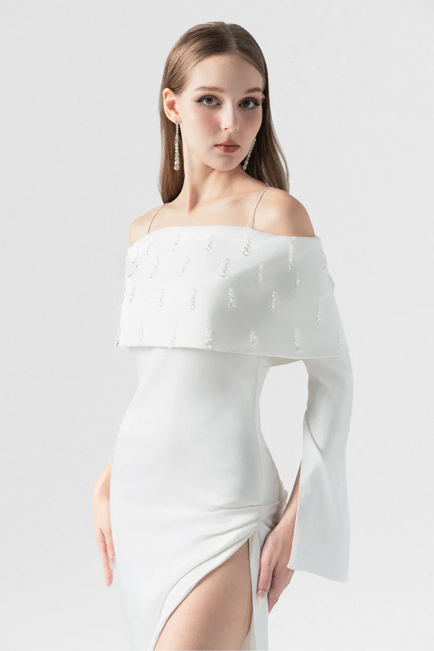 Opulence Off-Shoulder Crystal Embellished Silk Gown sold by Kalisa product image thumbnail 5