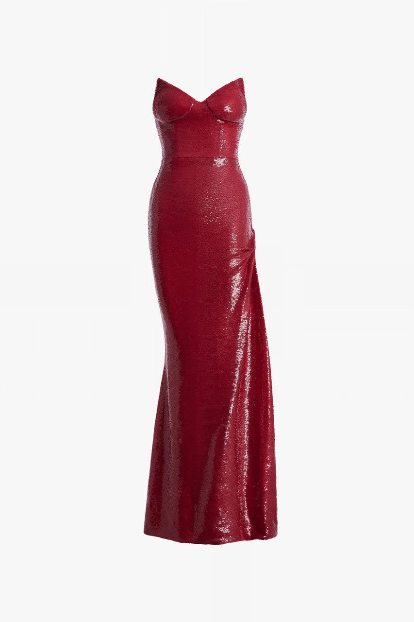 Queen Sequin Cat-Eye Neckline High Slit Gown sold by Kalisa product image thumbnail 2