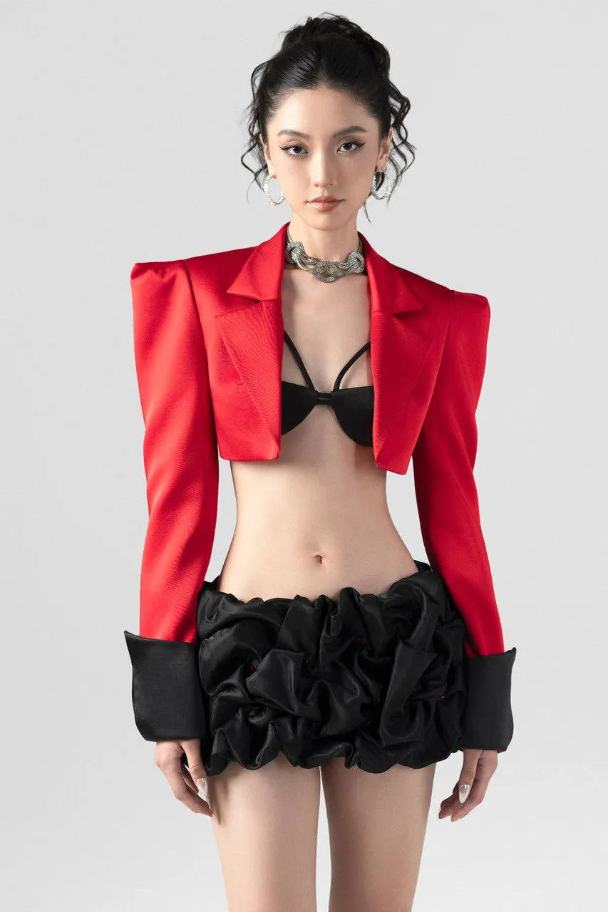 Elevated Crop Blazer Crystal-Embellished Mini Skirt sold by Kalisa product image thumbnail 5