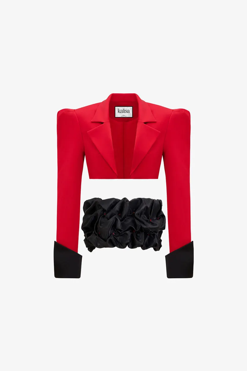 Elevated Crop Blazer Crystal-Embellished Mini Skirt sold by Kalisa product image thumbnail 2