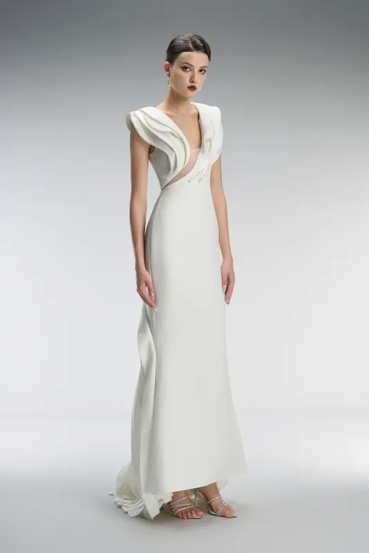 Celeste Couture Bridal Crystal Gown With Tiered Accents sold by Kalisa