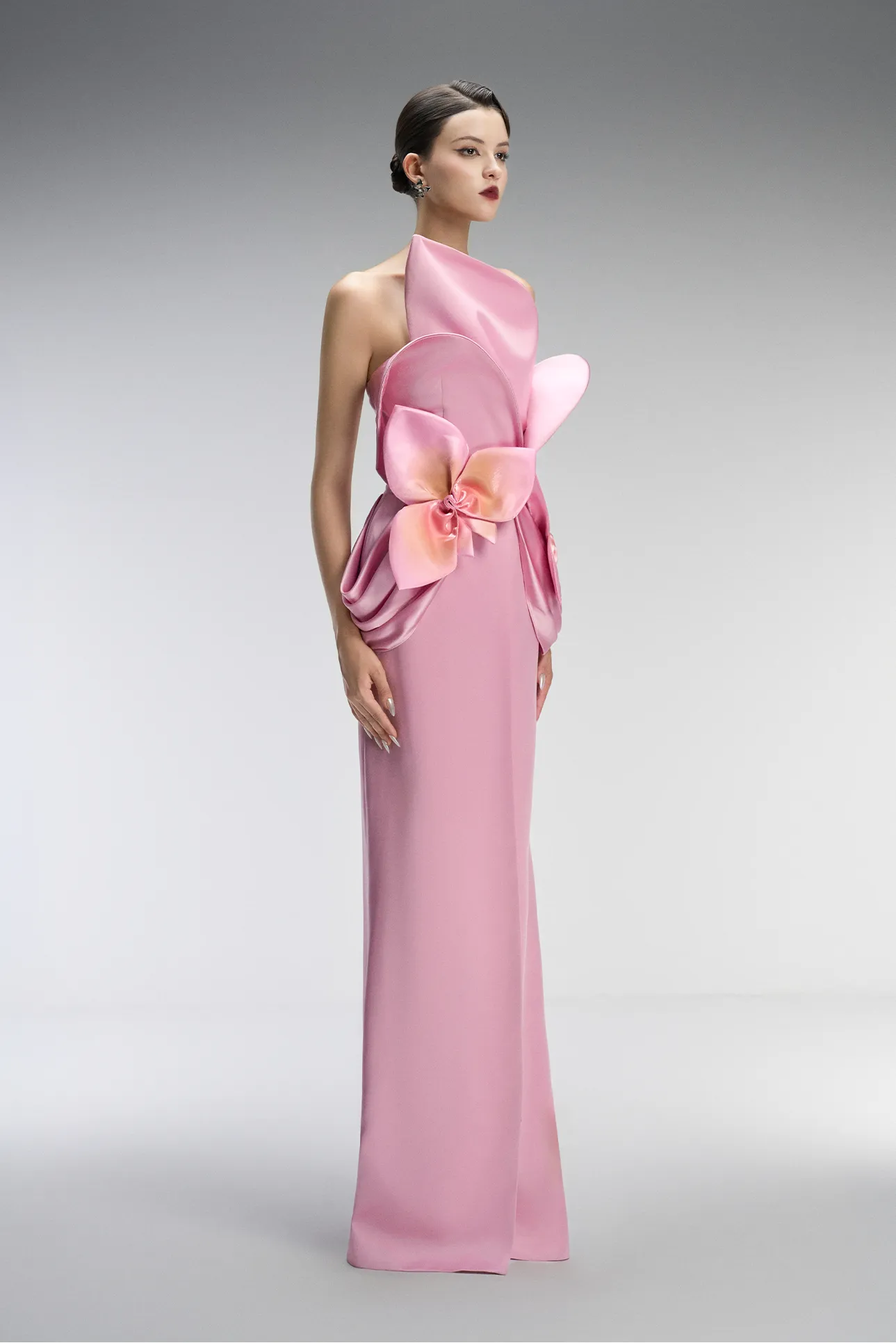 Bella Couture Bandeau Maxi Dress With 3D Orchid Petal sold by Kalisa product image thumbnail 4