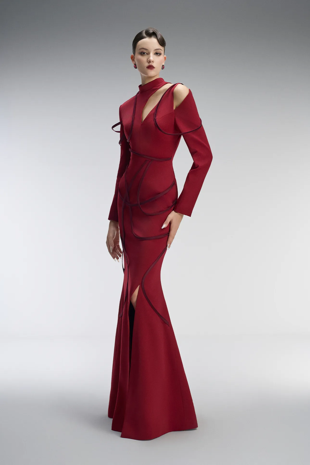 Scarlett Couture Bodycon Front Slit Maxi Dress With Cutout Details sold by Kalisa product image thumbnail 4