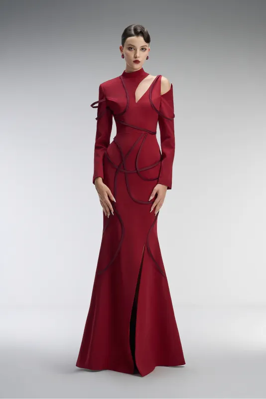 Scarlett Couture Bodycon Front Slit Maxi Dress With Cutout Details sold by Kalisa