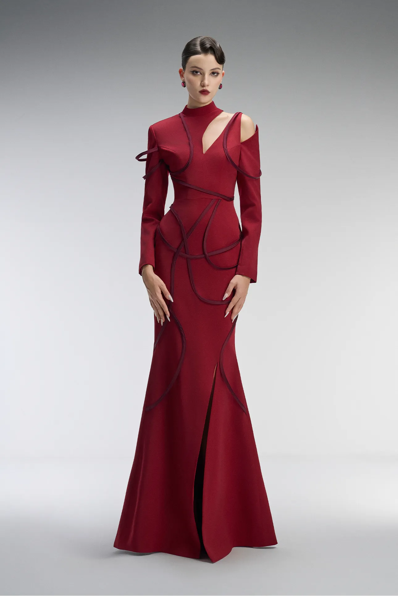 Scarlett Couture Bodycon Front Slit Maxi Dress With Cutout Details sold by Kalisa