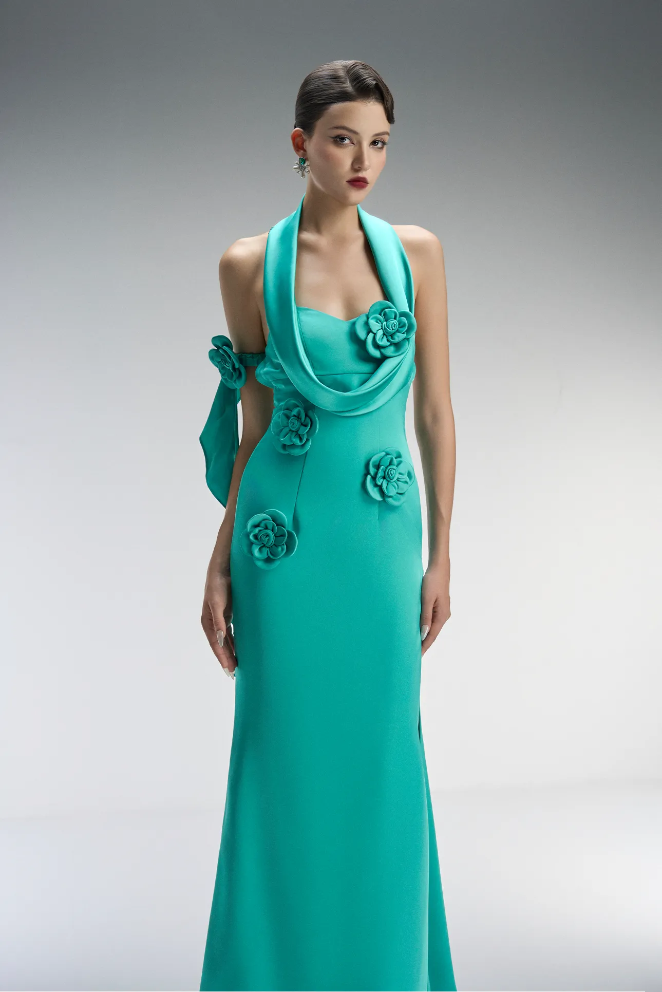 Oasis Couture Thigh-high Maxi Dress With 3D Floral Appliqués sold by Kalisa product image thumbnail 4