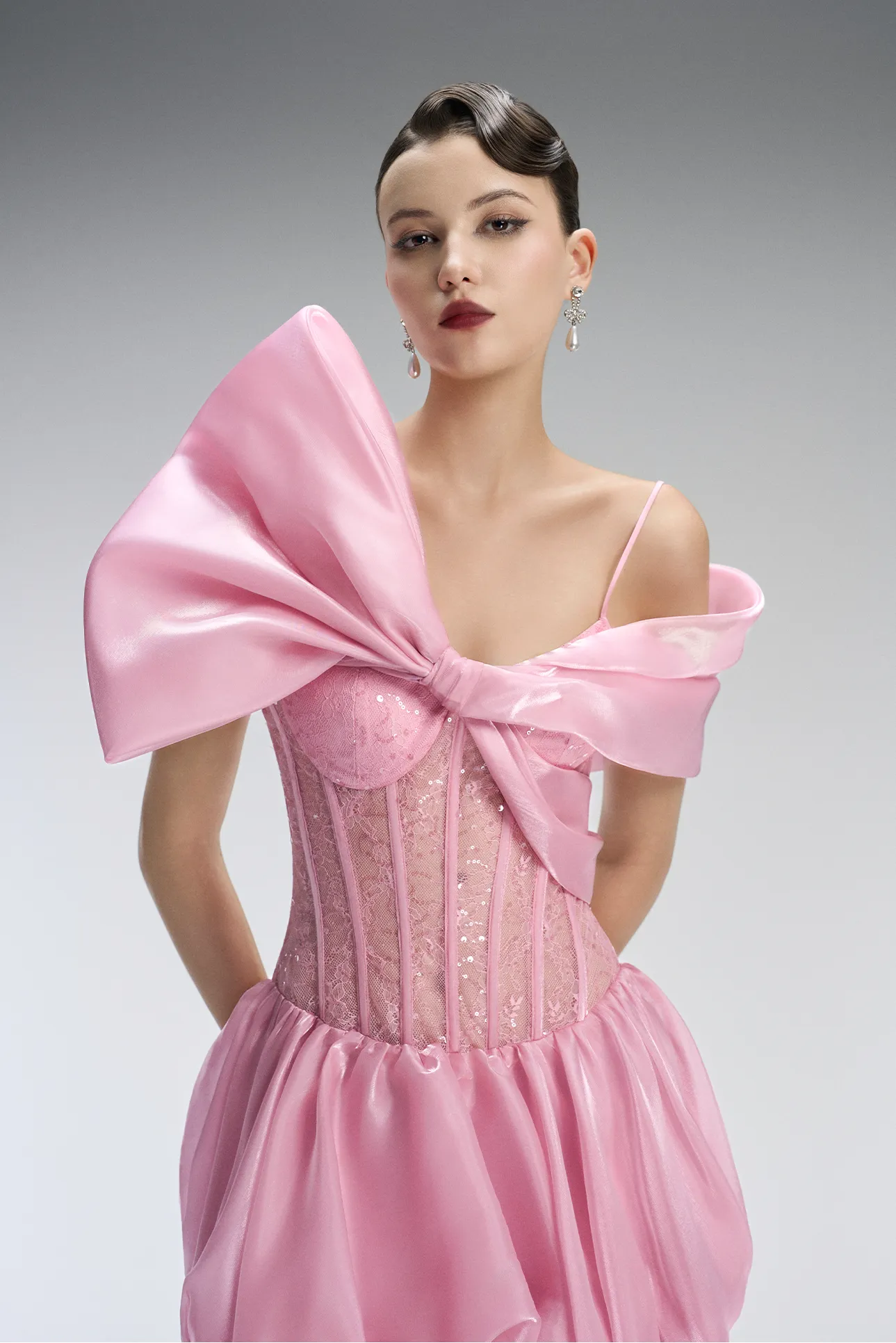 Confection Couture Corset Fluffy Maxi Dress With Oversized Bow sold by Kalisa product image thumbnail 3