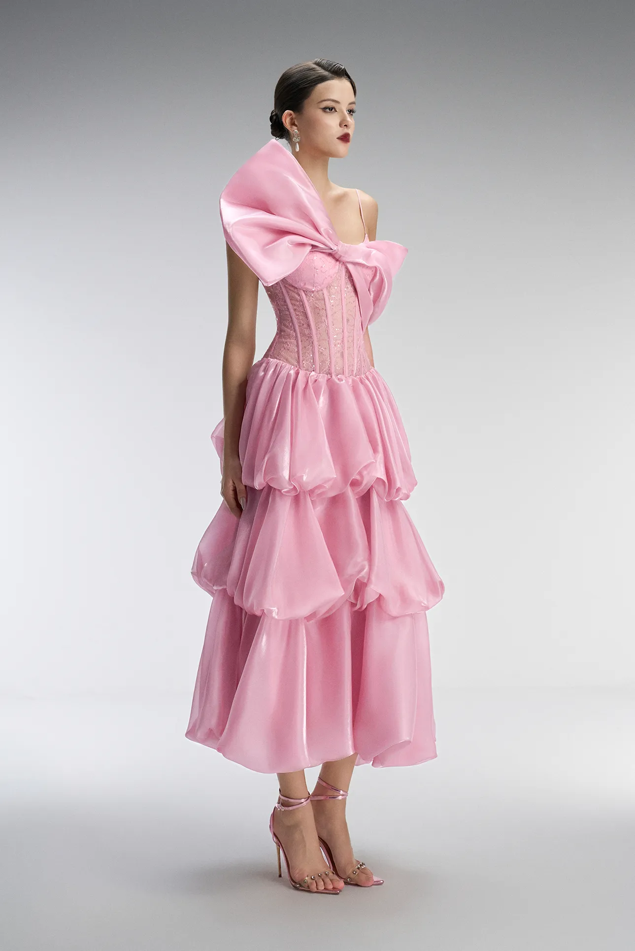 Confection Couture Corset Fluffy Maxi Dress With Oversized Bow sold by Kalisa product image thumbnail 4