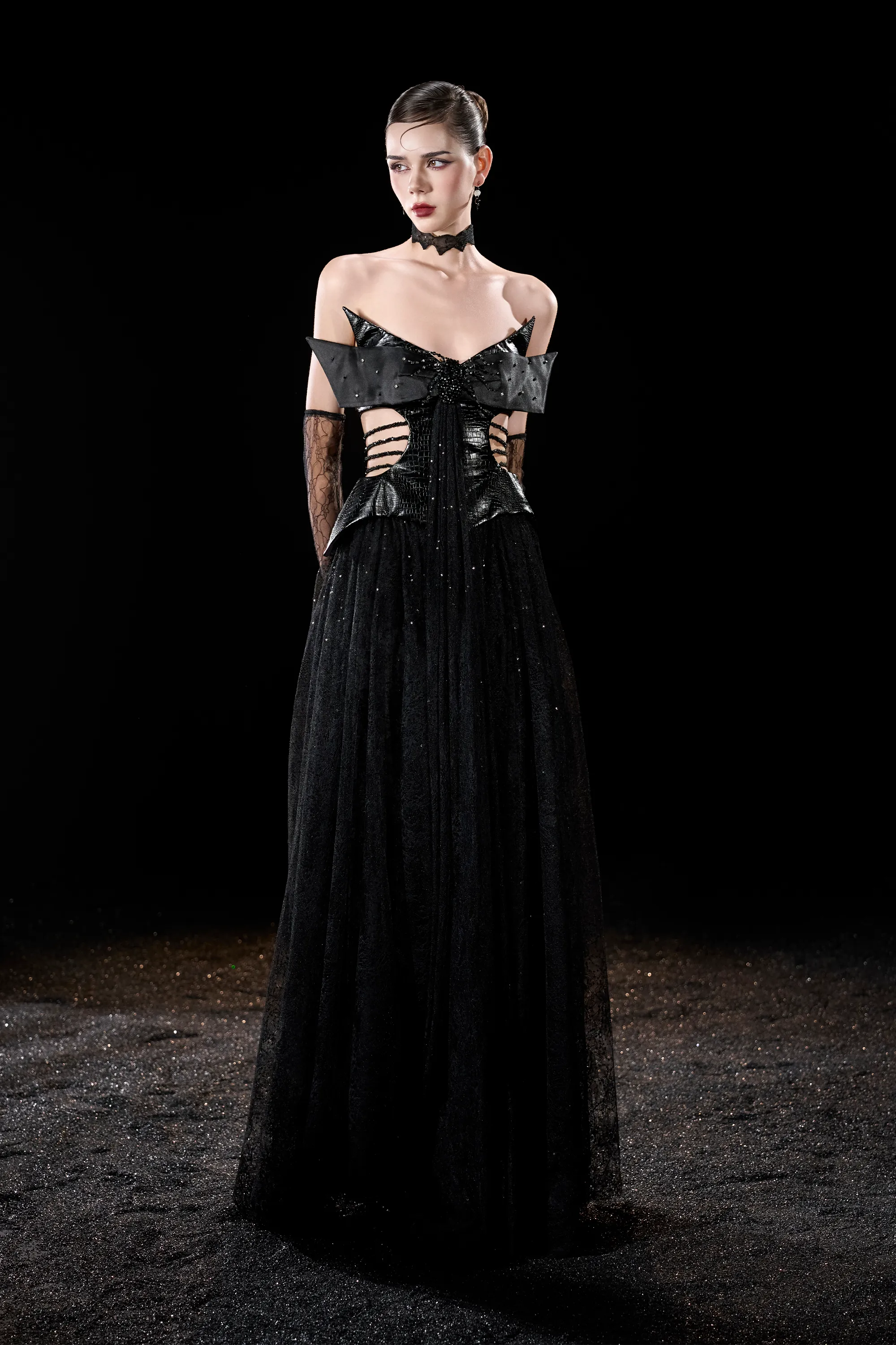 Gossamer Witch Night Bandeau Corset Cutout Maxi Dress sold by Kalisa product image thumbnail 4