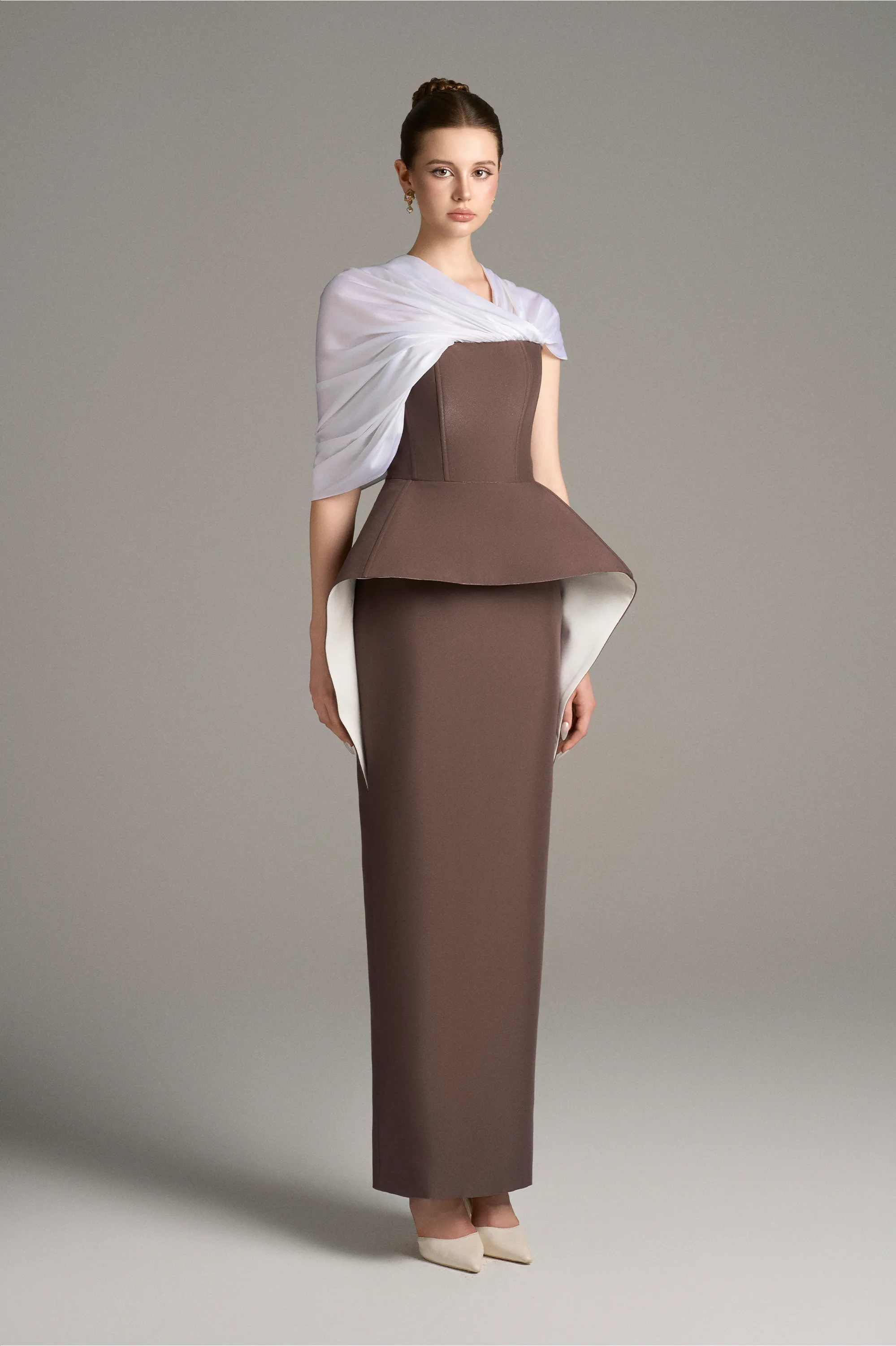 Enigma Draped Across Shoulder Maxi Dress sold by Kalisa product image thumbnail 4