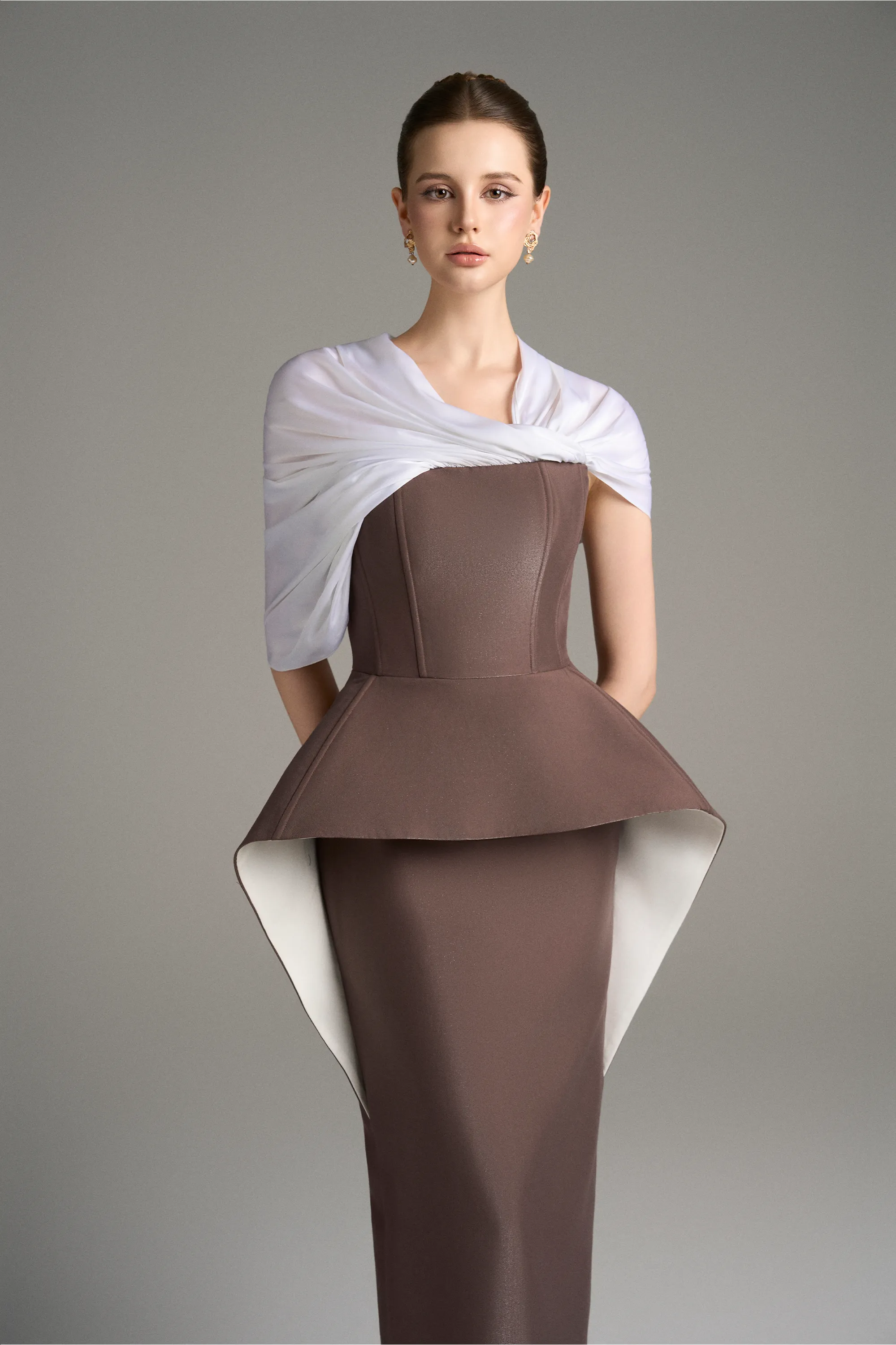 Enigma Draped Across Shoulder Maxi Dress sold by Kalisa product image thumbnail 3