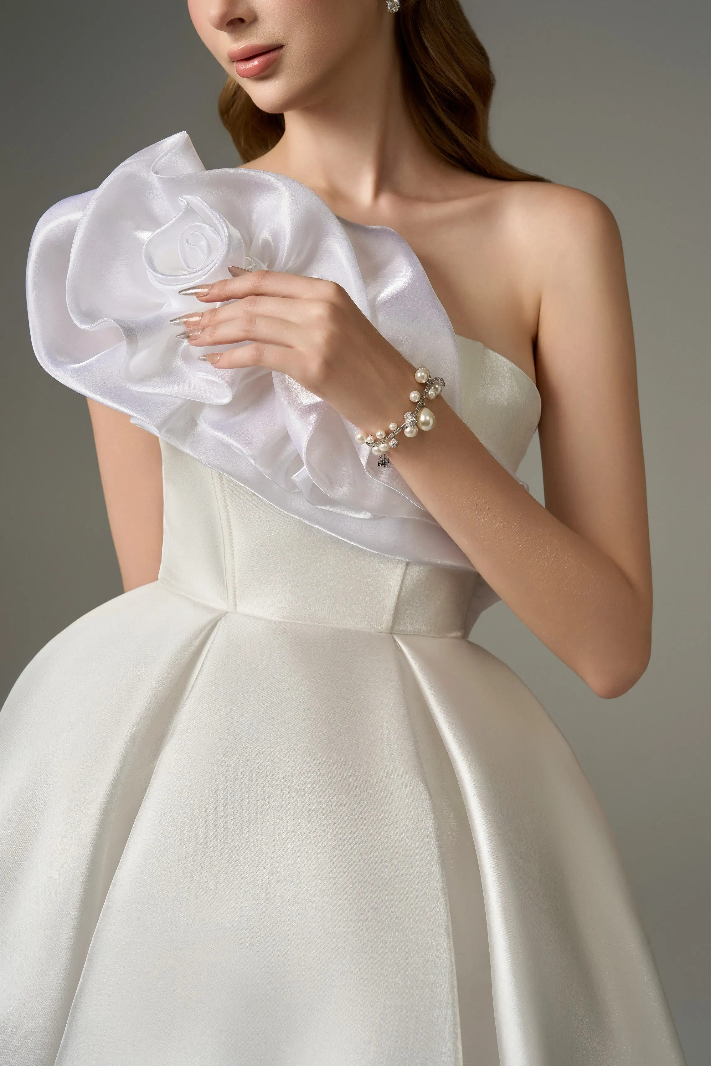 Graceful Flared Micro-Mini Dress with Floral Appliqué sold by Kalisa product image thumbnail 3