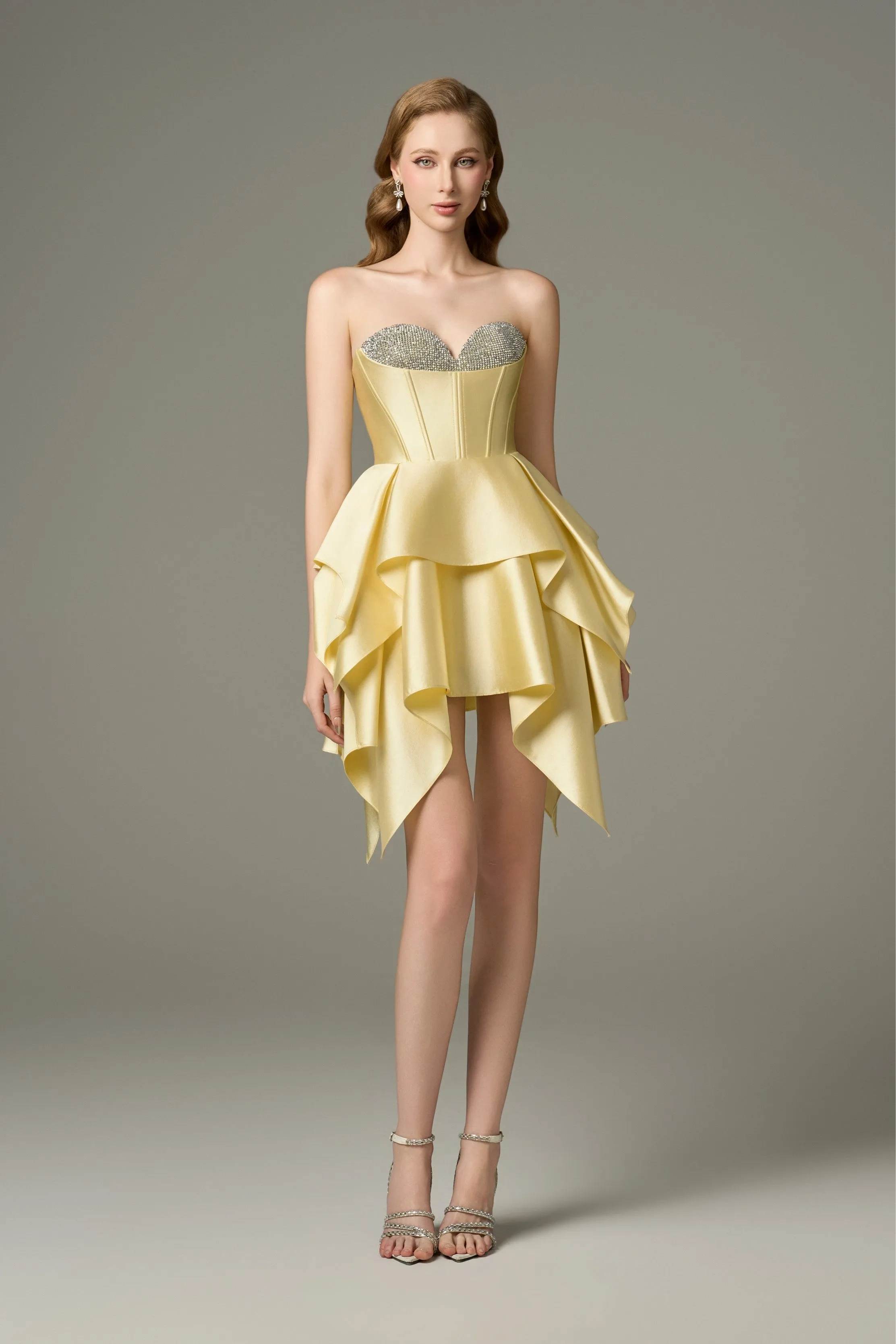 Soleil Layered Hem Bustier Corset Mini Dress sold by Kalisa