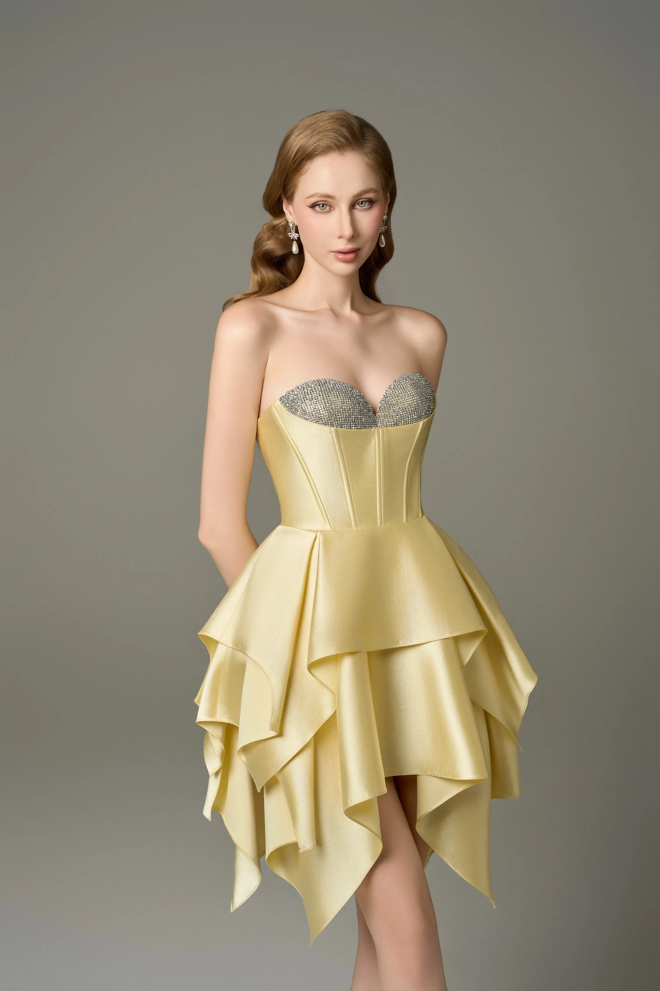 Soleil Layered Hem Bustier Corset Mini Dress sold by Kalisa product image thumbnail 3