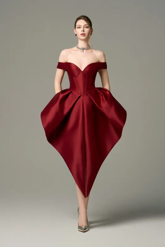 Amourine Off-Shoulder Heart-Shaped Mini Dress sold by Kalisa