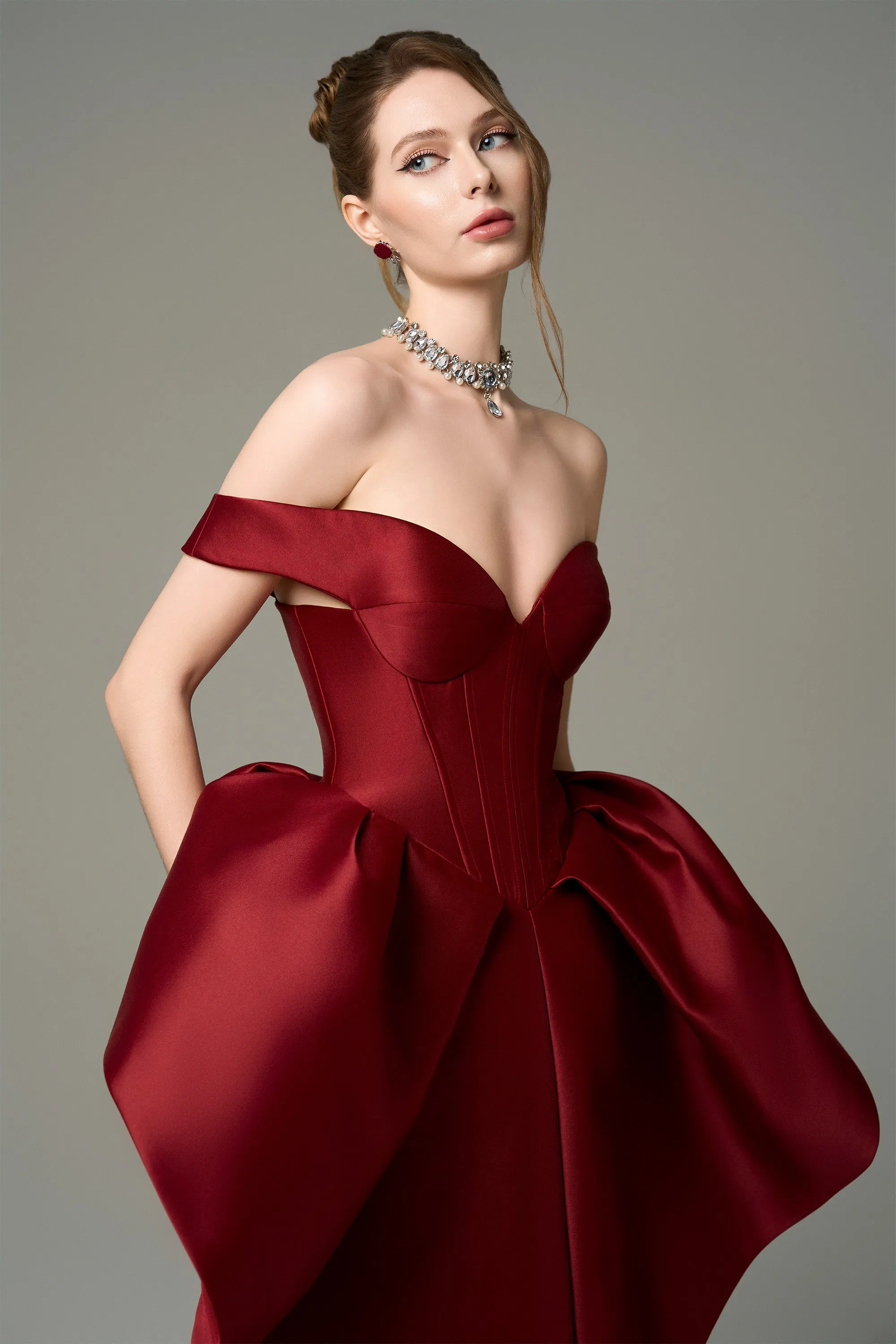 Amourine Off-Shoulder Heart-Shaped Mini Dress sold by Kalisa product image thumbnail 4