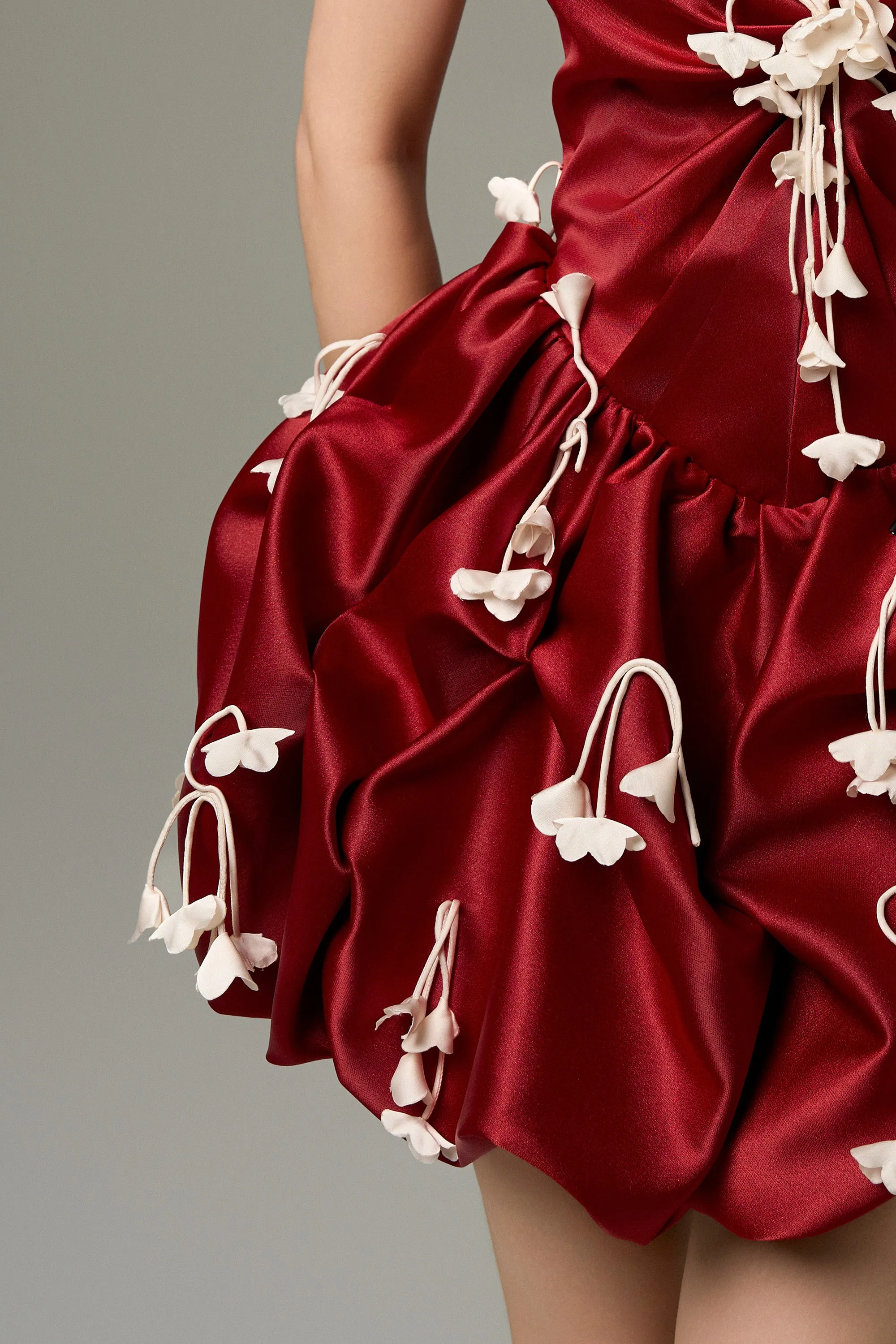 Floretta Silk Strapless 3D Floral Embellished Mini Dress sold by Kalisa product image thumbnail 3