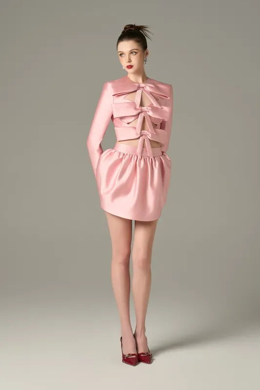 Flirty-2 Bow Accent Cutout Tiered Mini Dress sold by Kalisa