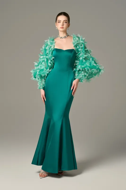 Resplendent Fishtail Gown & Floral Embellished Cape sold by Kalisa