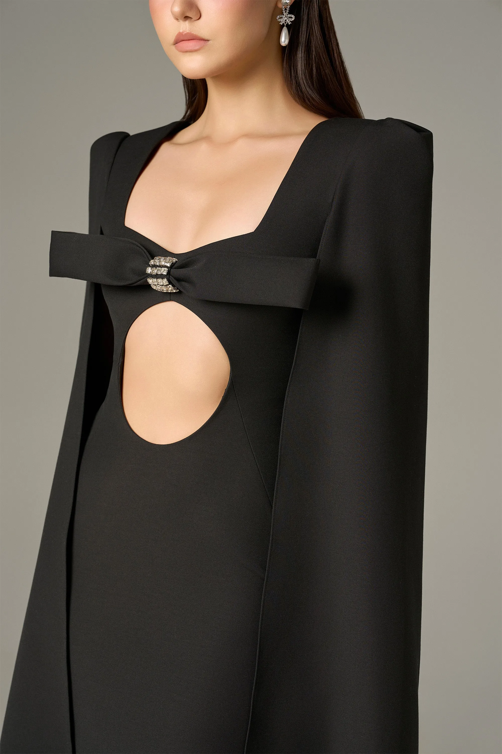 Empowering Cut Out Cape Maxi Dress sold by Kalisa product image thumbnail 3