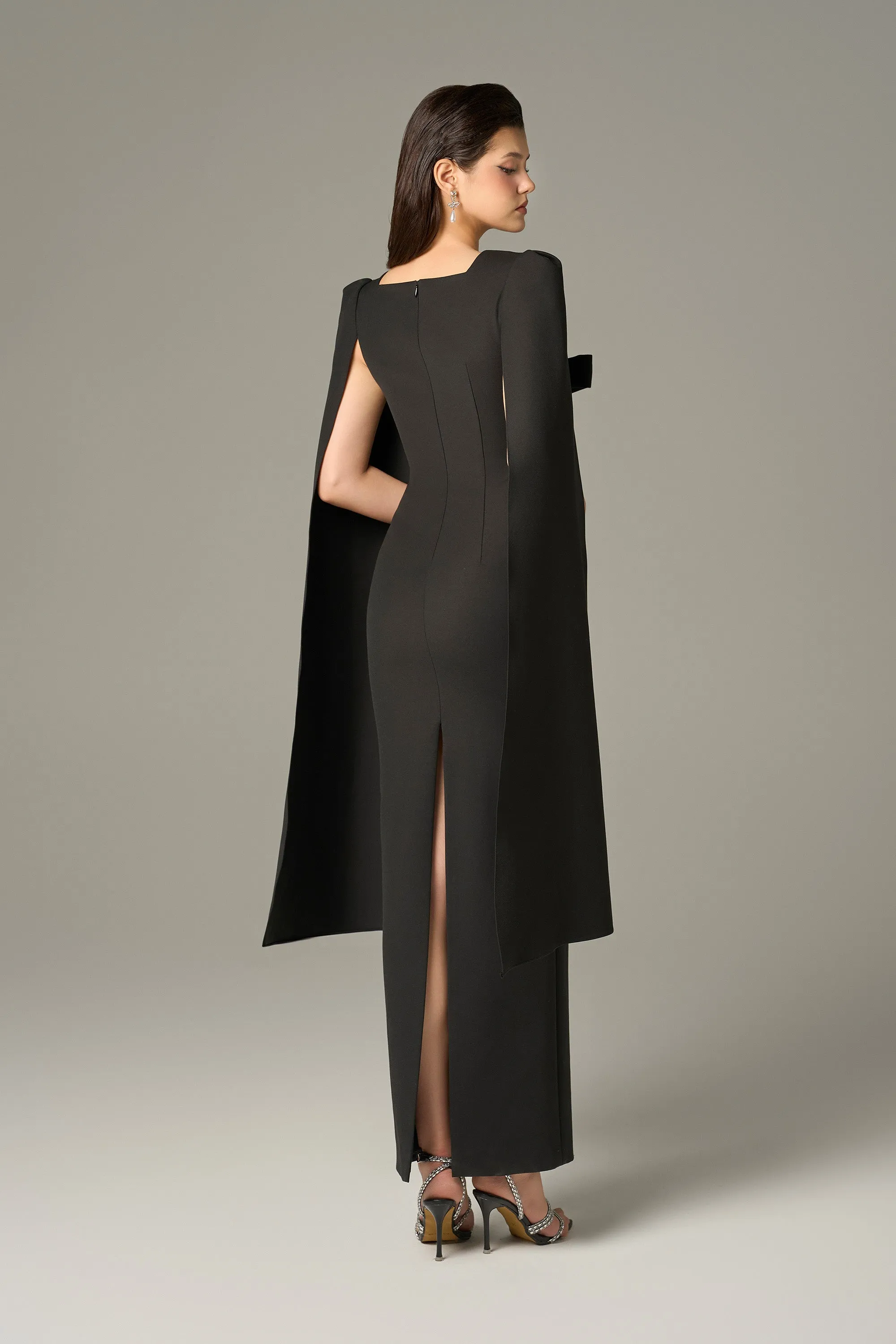 Empowering Cut Out Cape Maxi Dress sold by Kalisa product image thumbnail 2