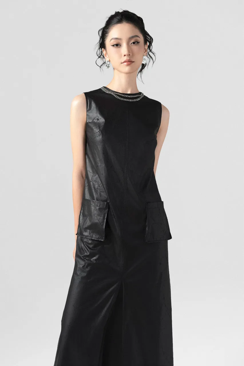 Runway Chain-Detail A-Line Pocket Accents Maxi Dress sold by Kalisa product image thumbnail 5