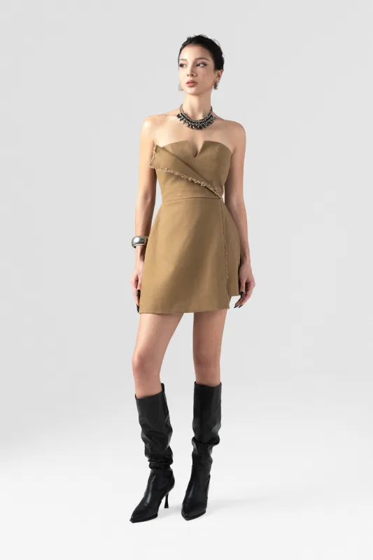 Innovative V-Neck Mini Dress sold by Kalisa