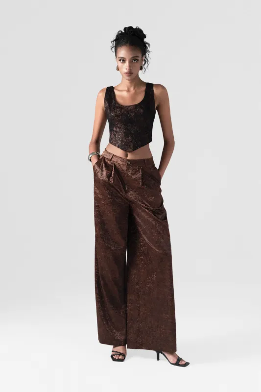 Tomboy Corset Top and Wide-Leg Pants Set sold by Kalisa