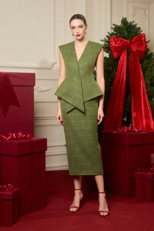 Worthy Square Shoulders Top Pencil Skirt Set sold by Kalisa