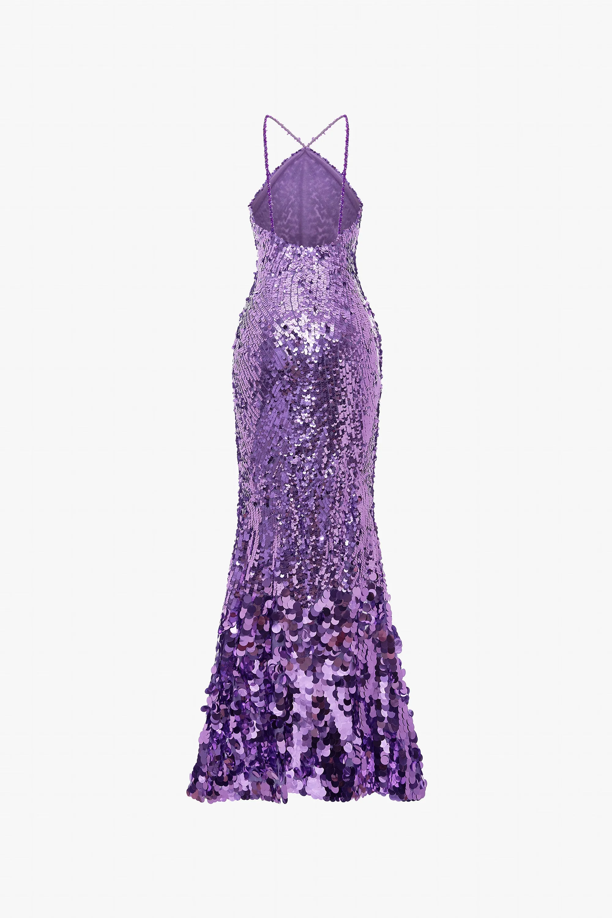 Slashed Sequin Halter Neck Gown with Lace Gloves sold by Kalisa product image thumbnail 4