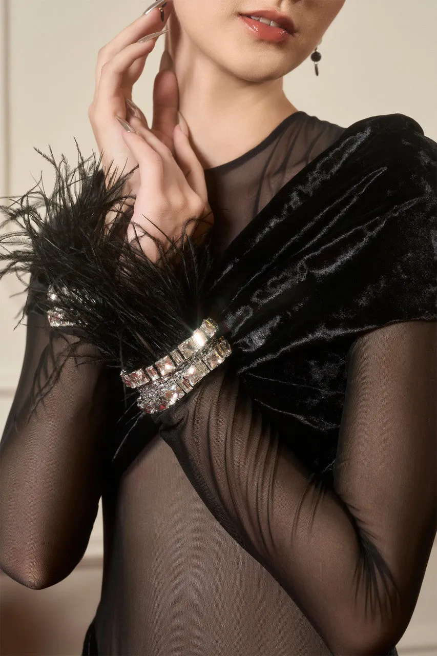 Vault Velvet Oversized Bow Upper Fit-to-Flare Gown sold by Kalisa product image thumbnail 3