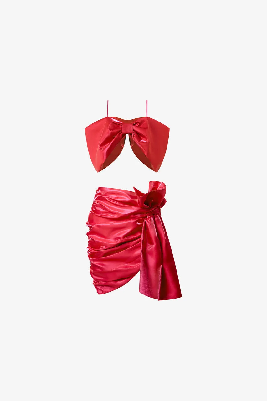 Bow-Shaped Dress with Ruffle Trim Draped Skirt sold by Kalisa product image thumbnail 3